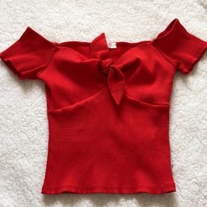 Cherry red form fitting top